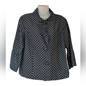 Studio Works Black and White Patterned Blazer L